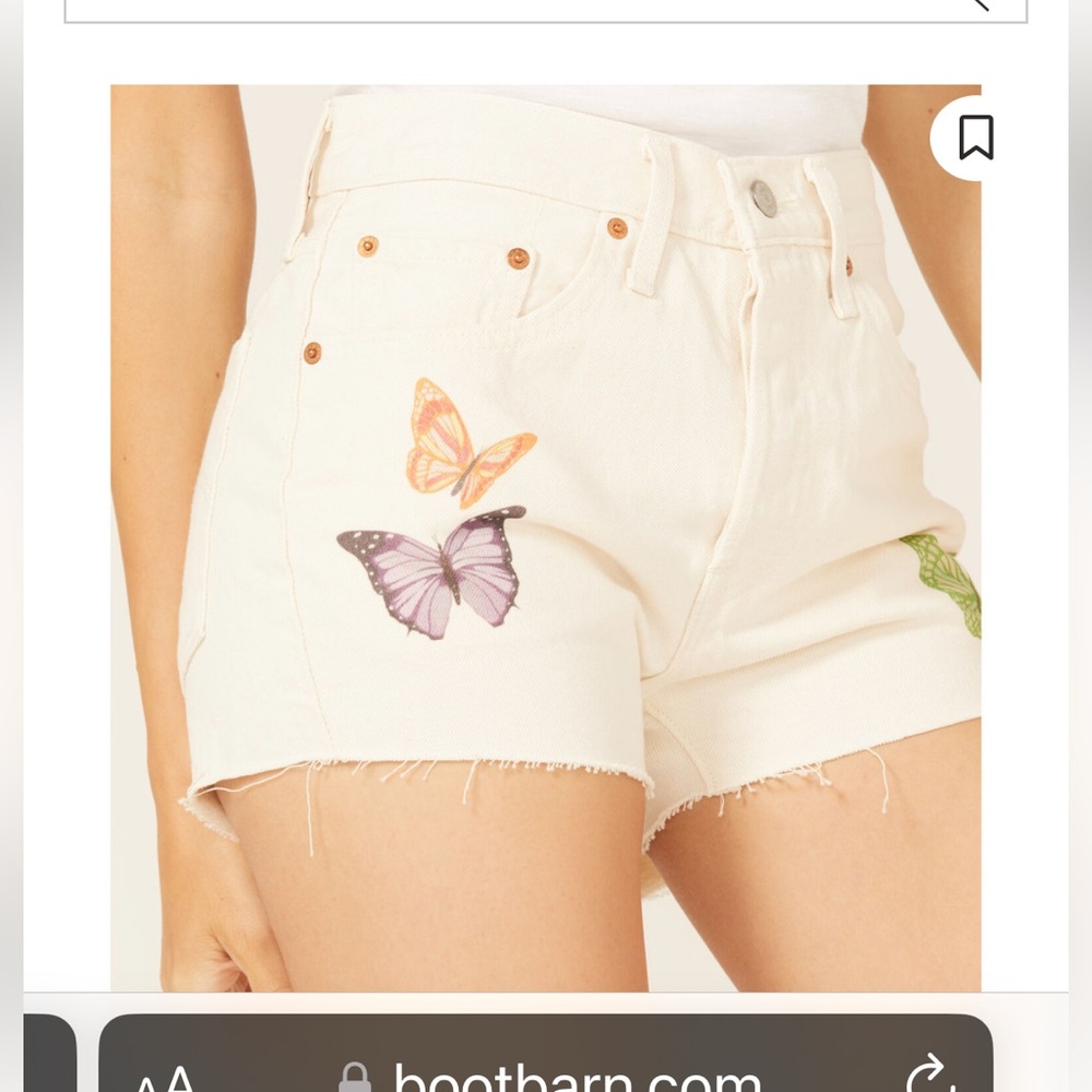 LEVI'S WOMEN'S 501 GIVE ME BUTTERFLIES HIGH RISE DENIM SHORTS